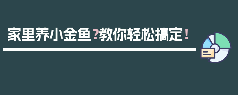 家里养小金鱼？教你轻松搞定！